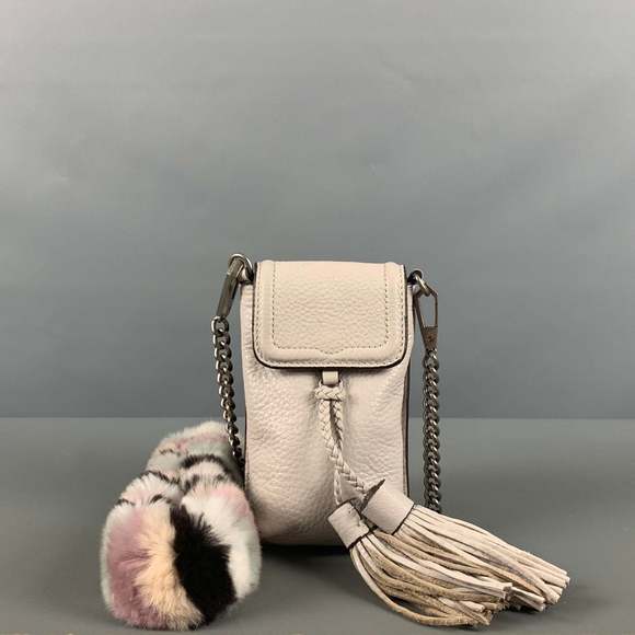 REBECCA MINKOFF Accessories - REBECCA MINKOFF Grey Rabbit Fur Leather Cross Body Handbag